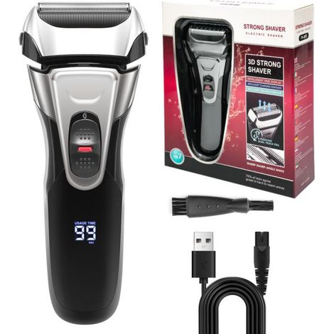 Rasoir Électriques Hommes Tondeuse à Barbe 3 en 1 - Étanche à corps entier - Affichage LED - Recharge USB (1/5)