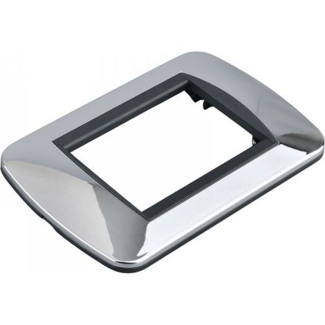 Placca Plastica Ovale MBL 3M Cromato Lucido Compatibile Bticino Living BLN88313