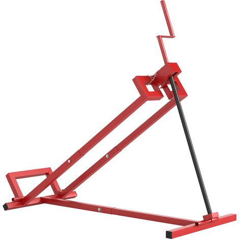 400 kg Adjustable Foldable Lawn Mower Jack Lift, Heavy Duty Steel Lifting Device for Mowers and ATVs, Red (1/5)