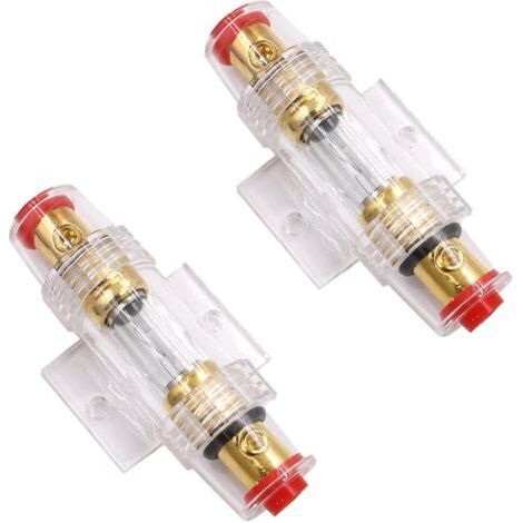 Porte-fusible en ligne 2 pièces, porte-fusible 60A Protection de sécurité de l'alimentation audio de voiture pour compresseur d'amplificateur d'alarme audio de voiture (1/5)