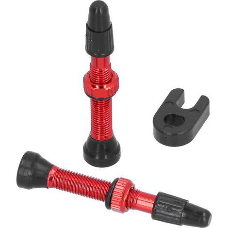 Clé de type A (rouge) avec valves de gonflage et de dégonflage à vide détachables pour vélos de route et vélos pliants. (1/5)