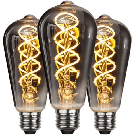 Ampoule LED E27 Vintage, Économie d'énergie, de Style Industriel, Ampoule E27 Lampe Décorative Rétro Antique, 6W pour Chambre Restaurant Café Bar Bistro, Filament Jaune, 3 Pièces [Classe énergétique A (1/5)