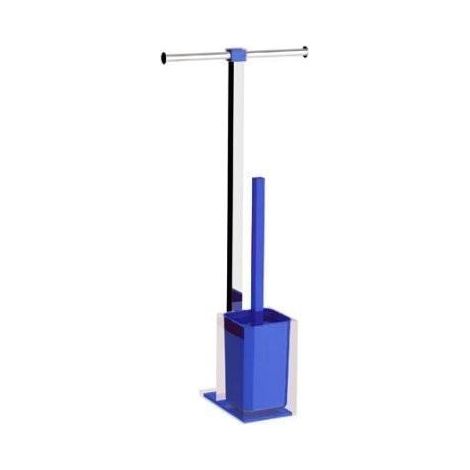 GEDY RA320500000 RAINBOW Columna Portarrollo+Escobillero Azul - ref: RA320500000