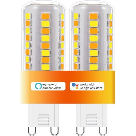 G9 Ampoules LED Dimmable Smart WiFi, Compatible Avec,AC 220V Variable en Continu,2700K-6500K,Luminosité Réglable de 1% à 100%, 0.4-4W,40LM-400LM,Fonction Minuterie,Pack de 2 (1/5)