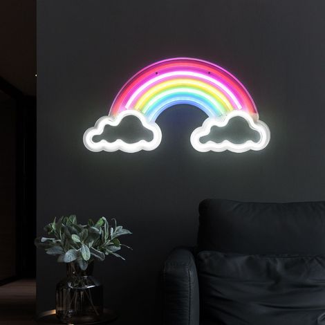 Applique a LED lampada arcobaleno luce decorativa lampada per cameretta dei bambini, cavo USB interruttore ON/OFF, plastica opale trasparente, L 40 cm (1/5)