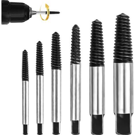 Extracteur Vis, Tourne a Gauche Extracteur, [6 Pièces M3-M25 en Acier à Roulement] - Extracteur de Vis Cassée, Kit D'extraction de Vis pour Vis Endommagées, Tuyaux (1/5)