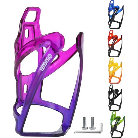 Porte-bouteille pour vélo Version mise à jour Porte-gobelet 35g Porte-bouteille léger avec dégradé de couleur Porte-gobelet pour vélo pour VTT et vélos de course (Bleu Lilas) (1/5)