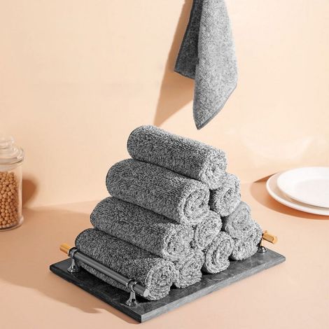 Chiffonnettes - Chiffons De Cuisine - 25 X 25 Cm - En Coton - Pour Nettoyage Cuisine Et Vaisselle - 10 Pièces (1/4)