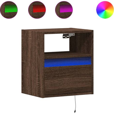 Maison Exclusive - Wand-Nachttische mit LED-Leuchten 2 Stk. Braun