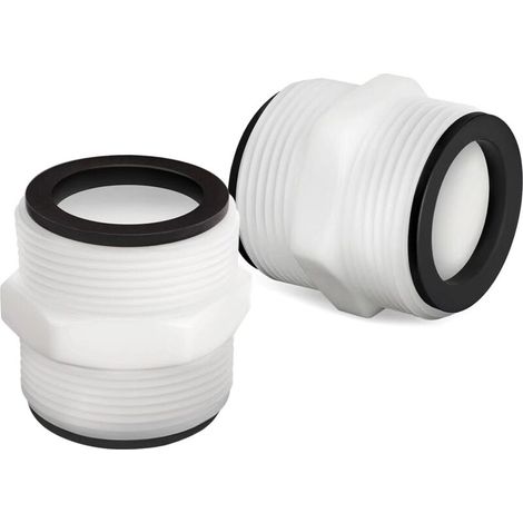 2er-Pack Ersatz-Poolschlauchverbinder, 3,8 cm, kompatibel mit oberirdischen Pools von Intex und Coleman, robuste L-Gelenkverlängerung für Filterpumpe, MUMU (1/4)