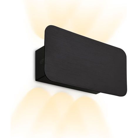 Briloner Meluna Wandleuchte, kein Stromanschluss erforderlich, berührungsempfindlich, batteriebetrieben und mit austauschbarer Leuchte, dimmbar, nach oben und unten gerichtetes Licht, schwarz, 17 x 9 (1/5)