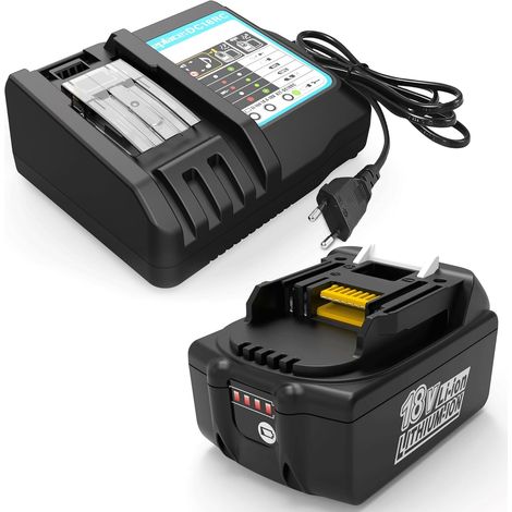 18V 5.5Ah Batterie 18V avec Chargeur Compatible avec BL1850B BL1860B BL1840B BL1830B BL1820B BL1815 (1/5)