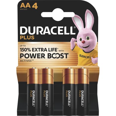 Duracell PILA ALCALINA SERIE PLUS POWERBOOST 4 PZ. STILO 1,5V 20.00 confezioni