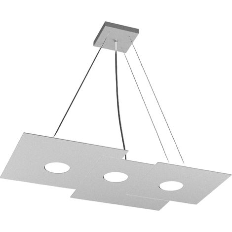 Suspension moderne Toplight Plate 67x35 cm en métal gris - Douille GX53x3 - Hauteur max. 100 cm