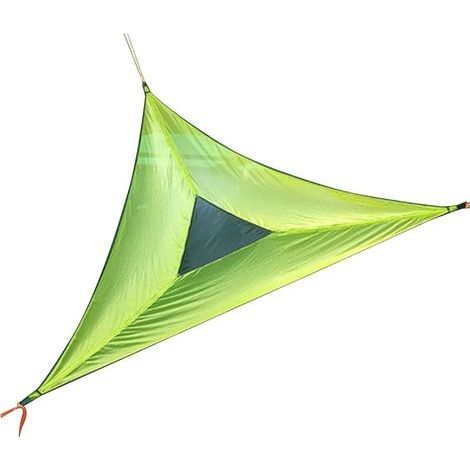 2.8x2.8×2.8m Hamac de Camping Aérien Géant Hamac Portable Multi-Personnes Système de Fixation à 3 Points Hamac Triangle pour Camping Voyage Jardin Patio Forêt (1/4)