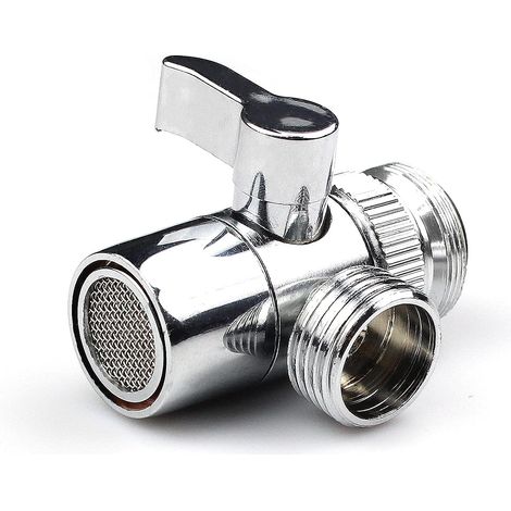 Kaelt - 3 Voies Douche inverseur Diverter en Alliage et Collecteur-Universel Valve pour Pièce de Rechange de et D'évier de Cuisine ou de Salle de Bain M22 X M24 (1/5)