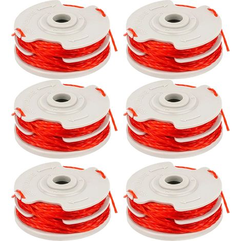 Lot de 6 bobines de rechange FLY021 pour débroussailleuses sans fil Flymo des séries Contour, Power Trim, Mini Trim, Multi Trim et Revolution, avec fil de coupe à double alimentation automatique (1/5)