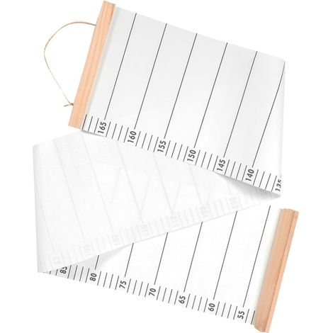 Toise pour bébé avec tableau mural vierge, en toile et bois (1/5)