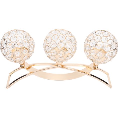 Chandelier en cristal, bougeoirs dorés, ornements pour la décoration de table de fête à la maison (1/5)