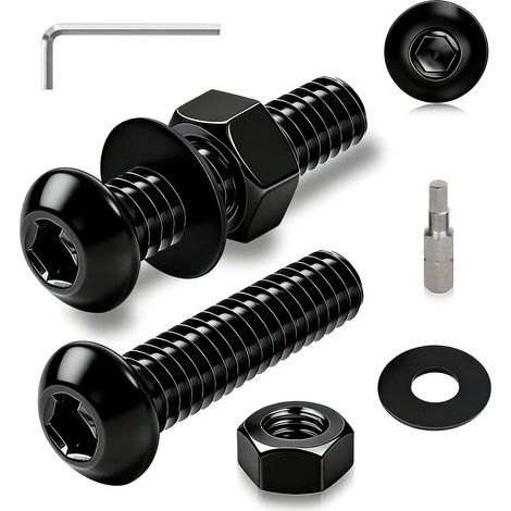 50 Pièces M3x20 mm Vis et Écrous Set, Boulons et Écrous M3x20 mm Vis à Tête Hexagonale Acier Inoxydable 304 Ronde Boulon avec Rondelles pour Meubles Industriels (1/5)