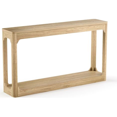 GagaTable console courbe 140 cm effet bois naturel avec rangement (1/5)
