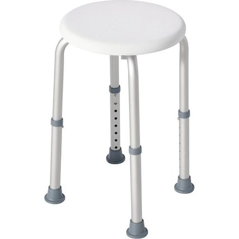 Tabouret de Douche Réglable Antidérapant en Aluminium HDPE,Confort Ergonomique,Charge Max 136 Kg,Idéal pour Sécurité (1/5)