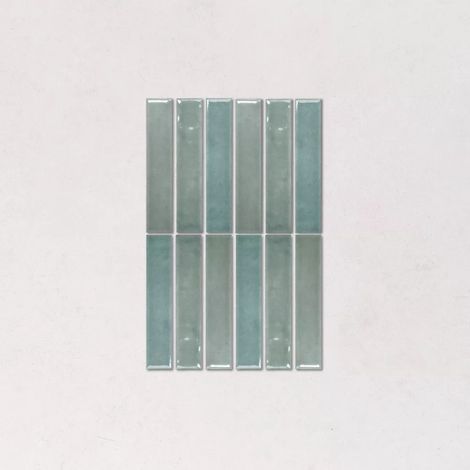 Faience Effet Zellige Bleu Clair NOUVELLE 3x16cm Palladian