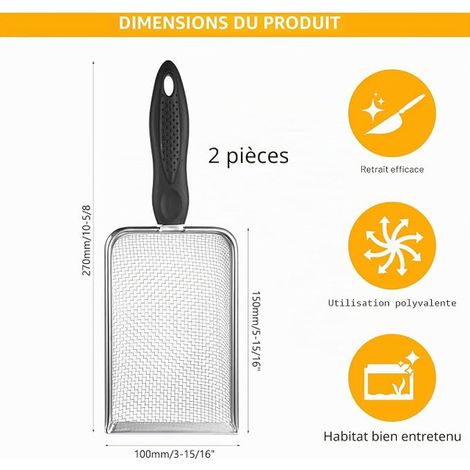 pelles à sable, tamis à sable en acier inoxydable, maille fine en métal pour rétiques, serpent, tortue, accessoires d'aquarium, gecko (1/4)