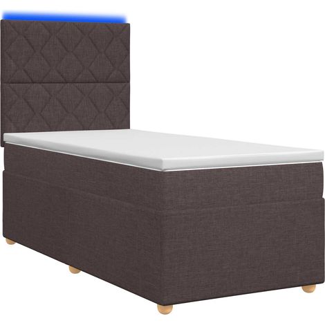 Maison Exclusive - Letto box spring con materasso Marrone Scuro 100 x 200 cm (1/5)