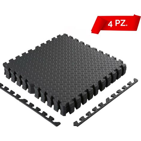 TAPPETO PUZZLE TAPPETINO FITNESS PALESTRA MULTIUSO GOMMA SCHIUMA EVA 4PZ 60X60CM
