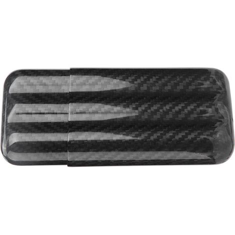 Coffret à cigares en fibre de carbone humidor 3 tubes porte-cigare boîte de transport rangement (1/5)