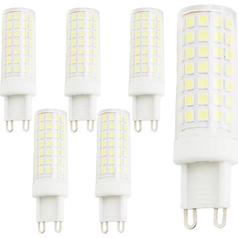 Lot 6 ampoules LED tubulaires G9 6W haute efficacité longue durée 6000K