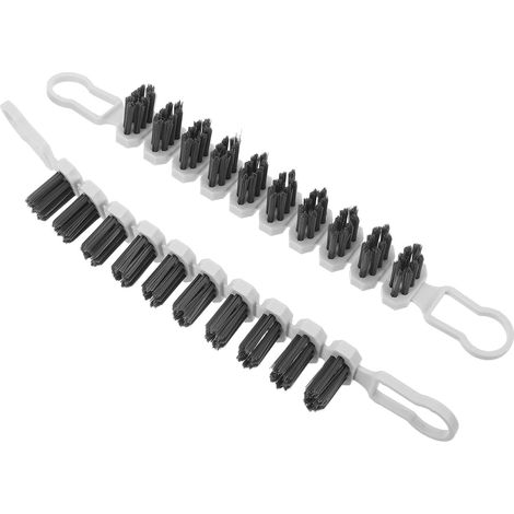 Juego de 2 cepillos de limpieza flexibles en forma de U con cerdas rígidas para esquinas, juntas y espacios pequeños en cocina y baño: herramienta versátil para superficies duras, azulejos y fregadero (1/5)