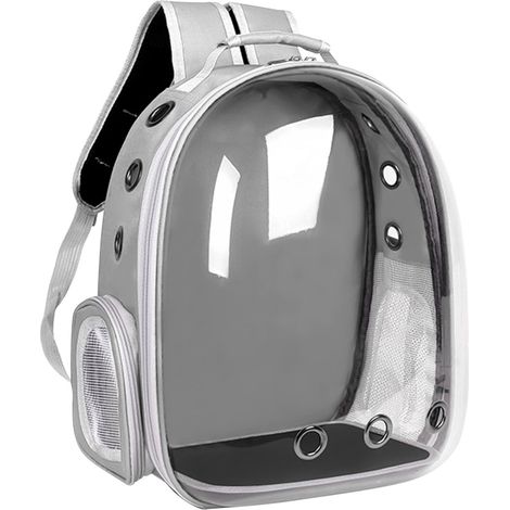 Sac à Dos pour Animaux de Compagnie - Capsule Transparente en ABS PC - Pour Chats et Chiots Moyens - Convient aux Voyages en Avion, Randonnée et Extérieur - 42 x 35 x 28 cm (1/5)