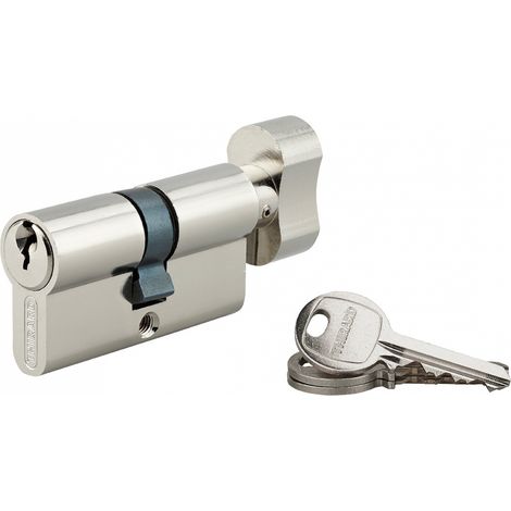 Cilindro europeo SA UNIKEY con pomolo 30 x 30 mm nichelato, chiave uguale, 3 chiavi – THIRARD (1/5)