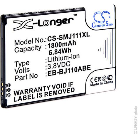 NX - Batterie téléphone, smartphone, GSM pour Samsung 3.8V 1800mAh - EB-BJ110ABE