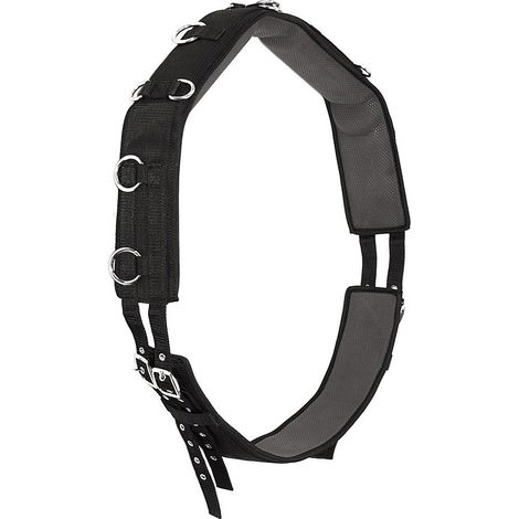 Nero - Fascione da doma in nylon con imbottitura e sottopancia in neoprene e anelli