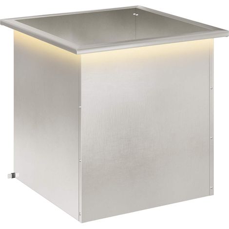 Garten-Pflanzkübel mit LED Silber 50 × 50 × 48 cm Edelstahl vidaXL (1/5)