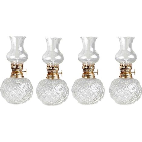 4er-Pack Öllampen für den Innenbereich, klassische Öllampen mit klarem Glasschirm, transparente Lampen für Zuhause und Kirche (1/5)