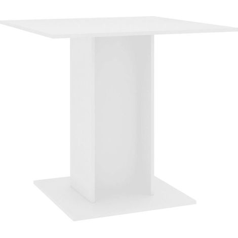 Table à manger carrée bois blanc Lerina 80cm (1/4)