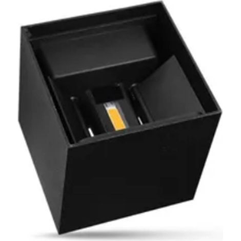 Applique murale carrée noire 12W 3000K éclairage chaud en alliage d'aluminium décoratif LED pour la maison (1/5)