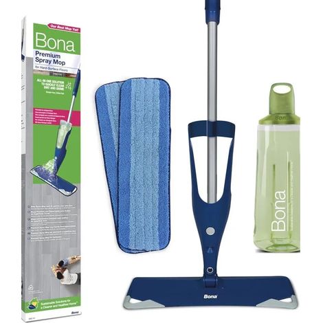 Balai spray nettoyeur de sol – 2 pads microfibre – Élimine 99,9 % des bactéries – Base rotative 360º – Cartouche nettoyant 0,85 L – Bona