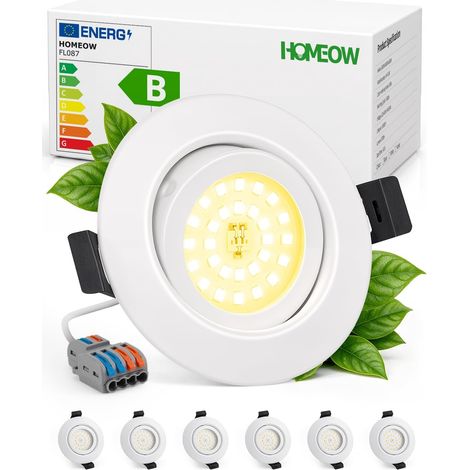 Spot Led Encastrable 230V Blanc Metal Trou 68mm - 80mm Blanc Chaud (1/5)