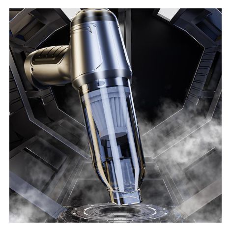 Aspirateur Voiture Sans Fil Moteur Sans Balai Gris Argent Brosse Sol HEPA Lavable USB Léger Puissant Maison Auto (1/2)