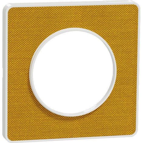 Odace Touch - Plaque de finition Kvadrat 1 poste - Ocre/Blanc (S520802KY) (1/5)