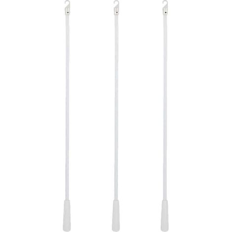 Lot de 3 baguettes de rideau en fibre de verre pour stores verticaux avec crochet d'ouverture.-45.00X1.00X1.00CM