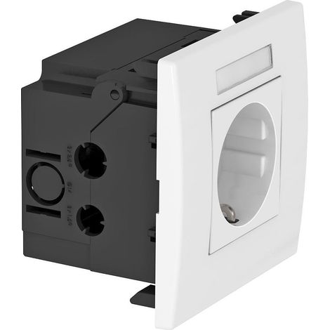 OBO Bettermann Unidad de enchufe módulo 45, 1 vía 84x84x59mm policarbonato blanco puro RAL 9010, 6119421