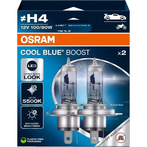 2x OSRAM H4 LED AZUL FRESCO IMPULSO HIPER BLANCO ASPECTO 5500K XENÓN (1/5)