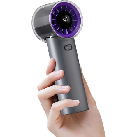 Mini ventilateur portable, rechargeable avec 5 vitesses, ventilateur de refroidissement personnel silencieux pour voyage, bureau, camping, extérieur, ventilateur de bureau compact pour homme et (1/5)