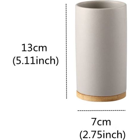 Keramik Zahnbürstenbecher Badezimmerhalter 400 ml Weiß (1/5)
